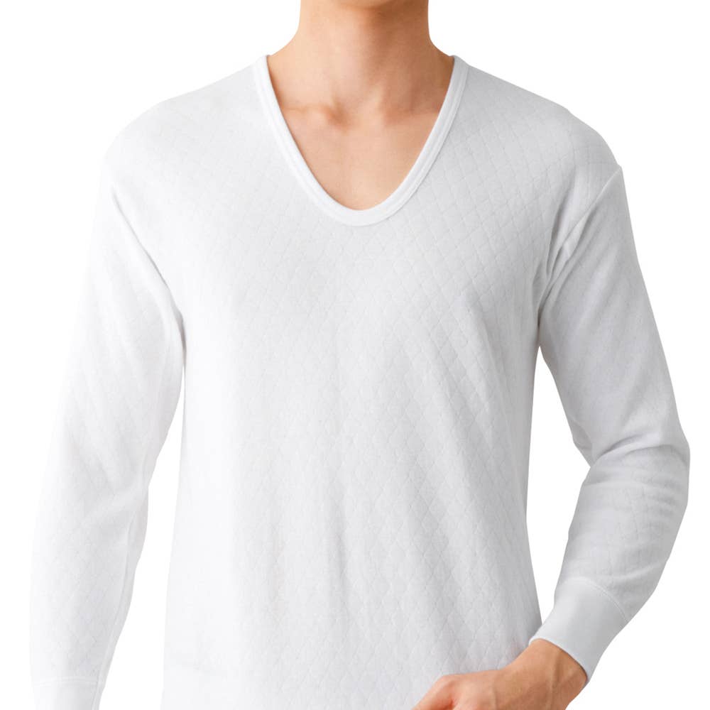 【２枚組　保温肌着】長袖Ｕ首